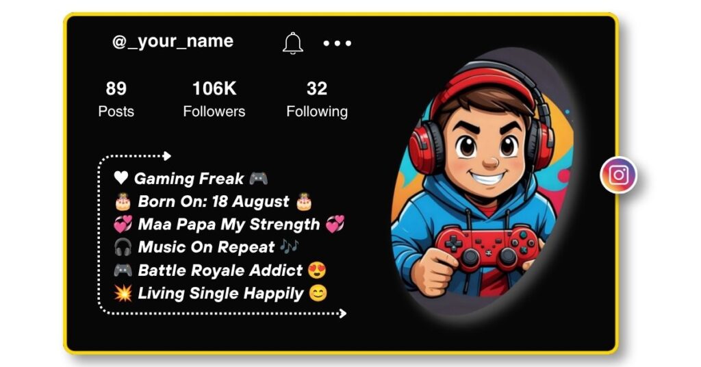 Gaming Bio for Instagram