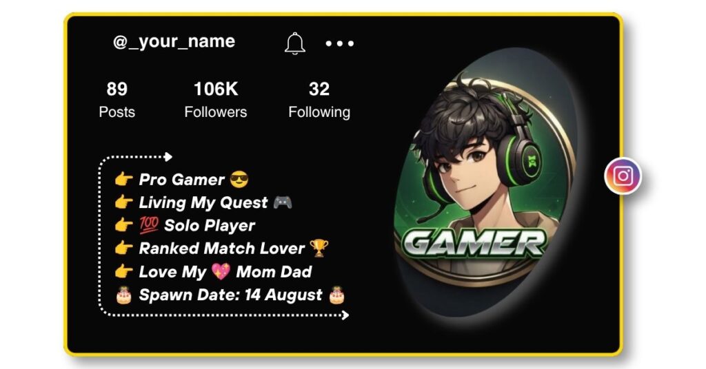 Attitude Gaming Bio for Instagram