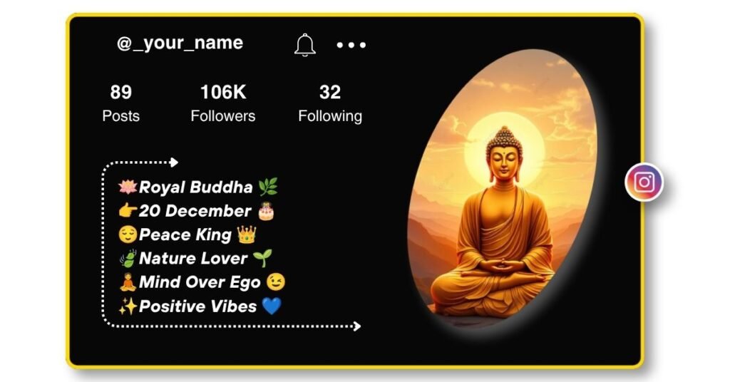 Stylish Buddha Bio for Instagram