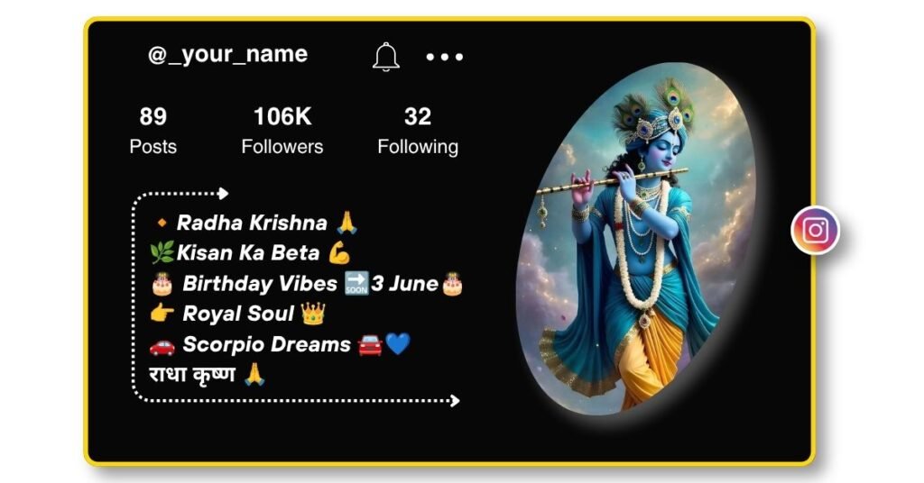 Radha Krishna Bio for Instagram